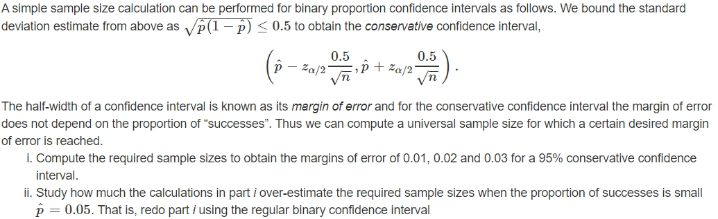 Solved A Simple Sample Size Calculation Can Be Performed For Chegg Com