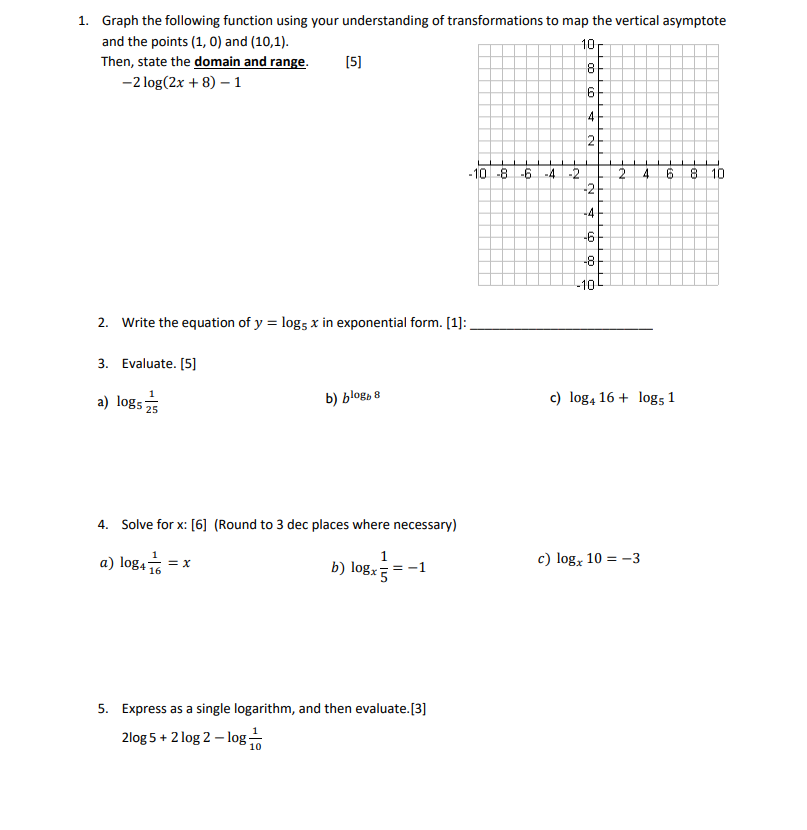 Solved 10 1. Graph the following function using your | Chegg.com