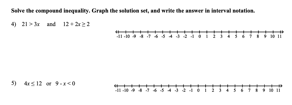 Solved Solve the compound inequality. Graph the solution | Chegg.com