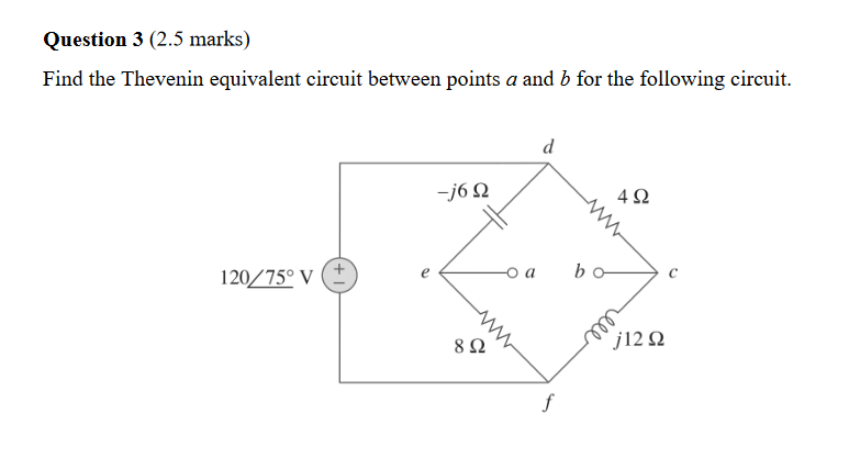Solved Find the Thevenin equivalent circuit between points a | Chegg.com