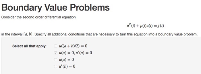 Solved Boundary Value Problems Consider the second order | Chegg.com