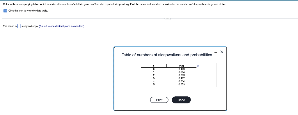 Solved Refer to the accompanying table, which describes the | Chegg.com