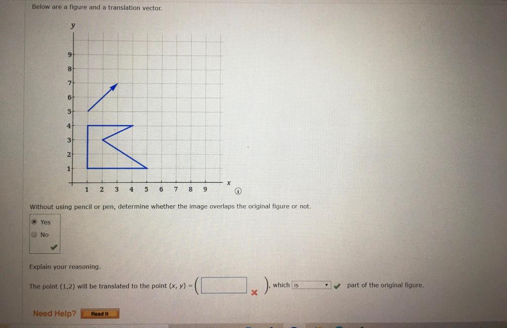 Solved Below are a figure and a translation vector. у 9 8 7 | Chegg.com