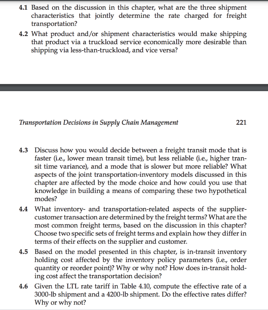 4.1 Based on the discussion in this chapter, what are | Chegg.com