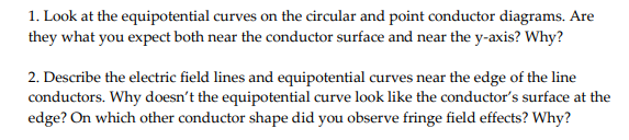 1. Look at the equipotential curves on the circular | Chegg.com