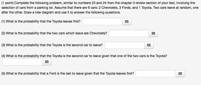 Solved (1 Point) Complete The Following Problem, Similar To | Chegg.com