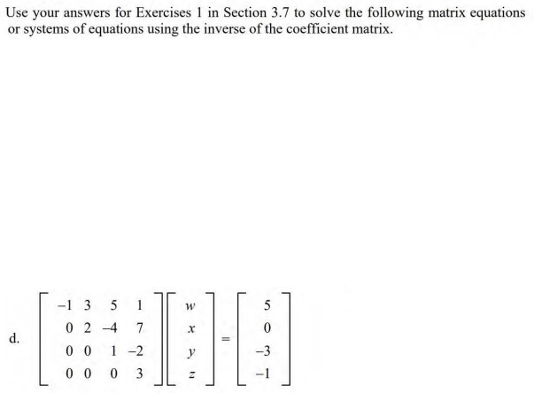 Solved Use your answers for Exercises 1 in Section 3.7 to | Chegg.com