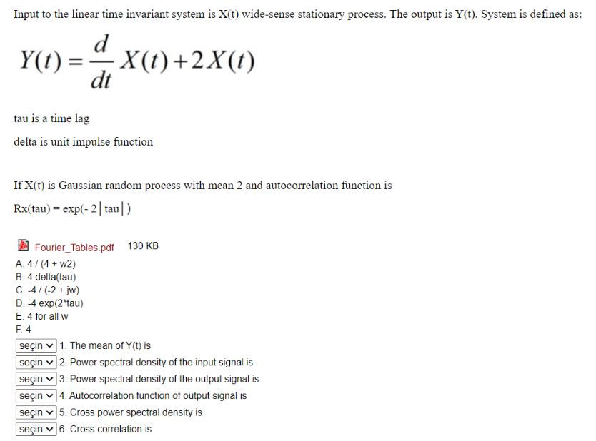 Solved Input to the linear time invariant system is X(t) | Chegg.com
