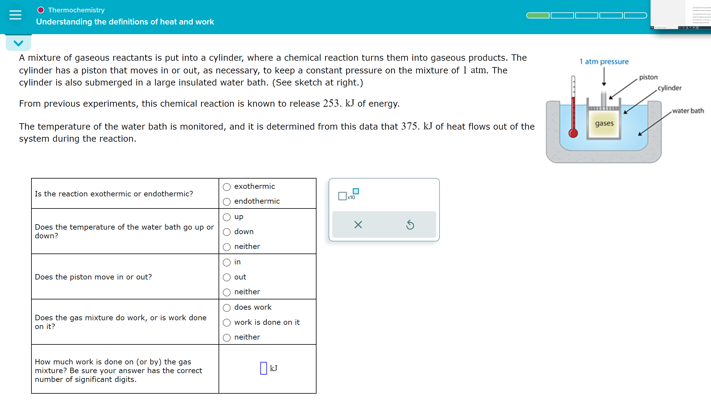 Solved A mixture of gaseous reactants is put into a