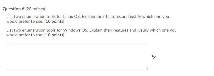 Solved Question 6 (20 points List two enumeration tools for | Chegg.com