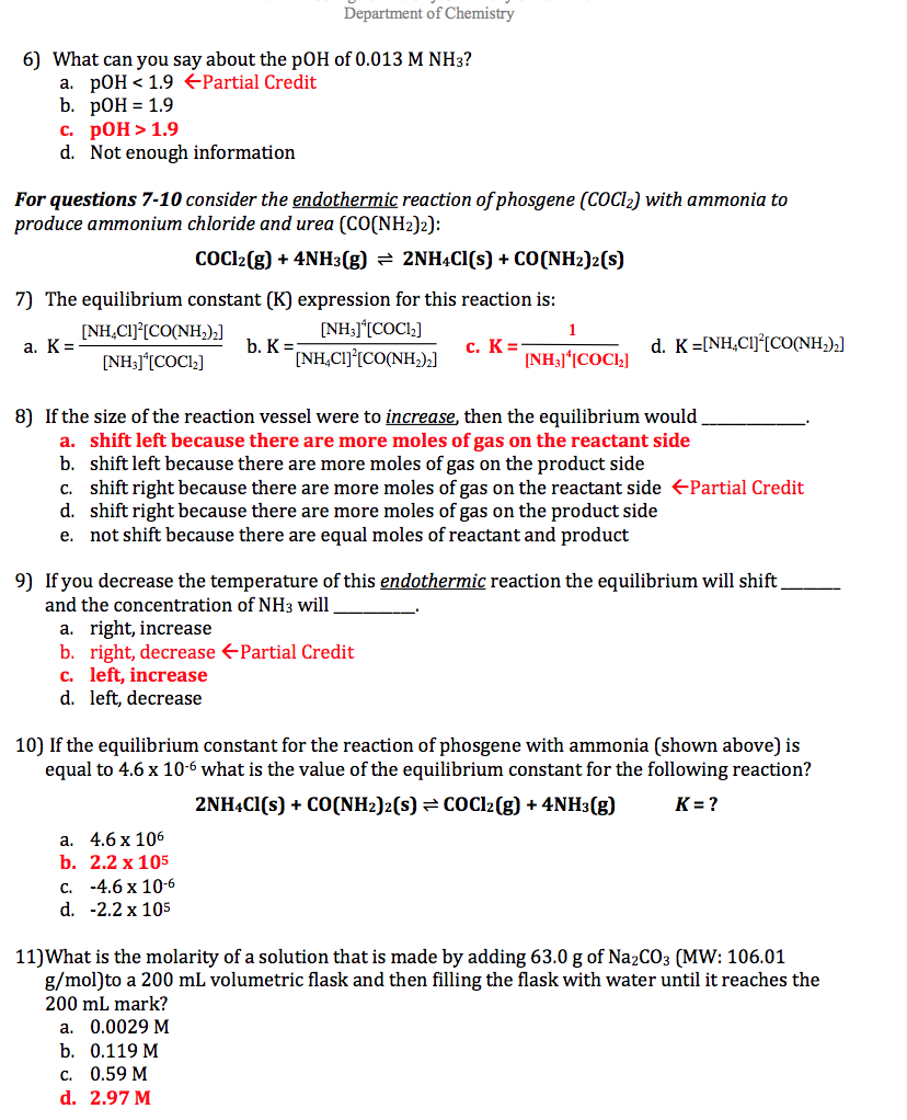 Solved Department of Chemistry 6) What can you say about the