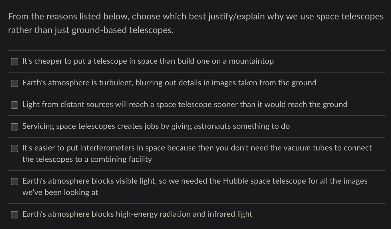 Solved From the reasons listed below, choose which best | Chegg.com