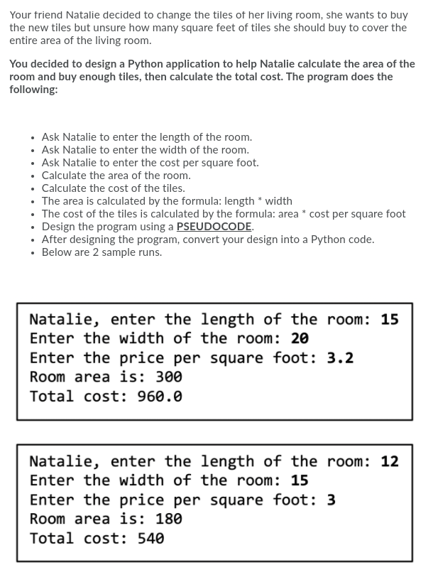 Solved Need help with this ASAP for python and pseudocode. | Chegg.com