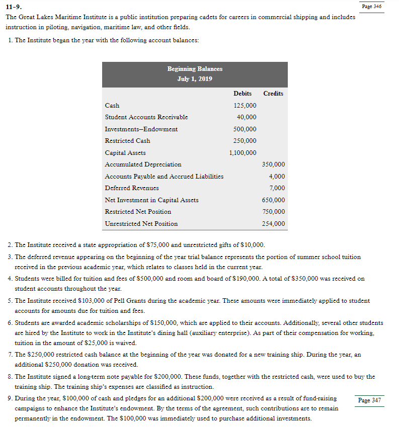 Page 346 11-9. The Great Lakes Maritime Institute is | Chegg.com