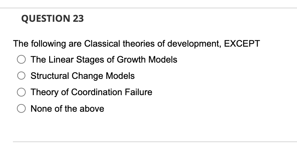 Solved The following are Classical theories of development, | Chegg.com