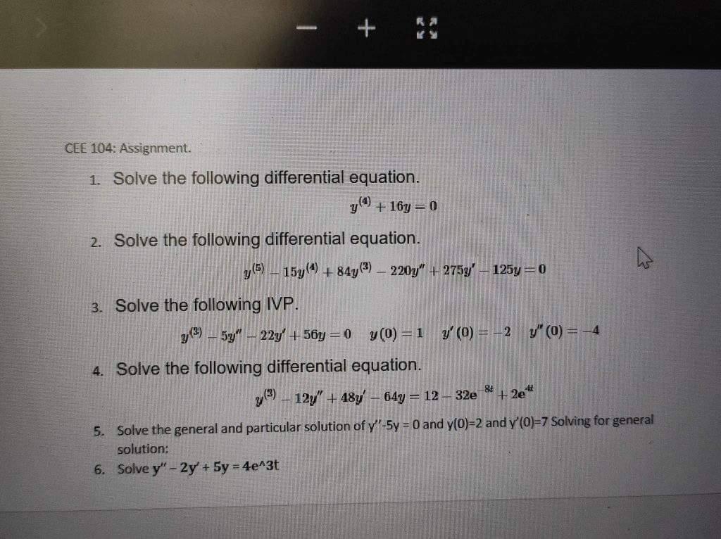 Solved 1. Solve the following differential equation. | Chegg.com