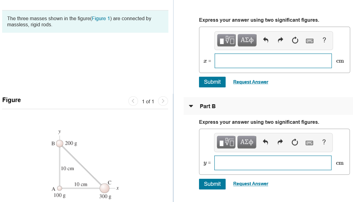 Solved The three masses shown in the figure(Figure 1) are | Chegg.com