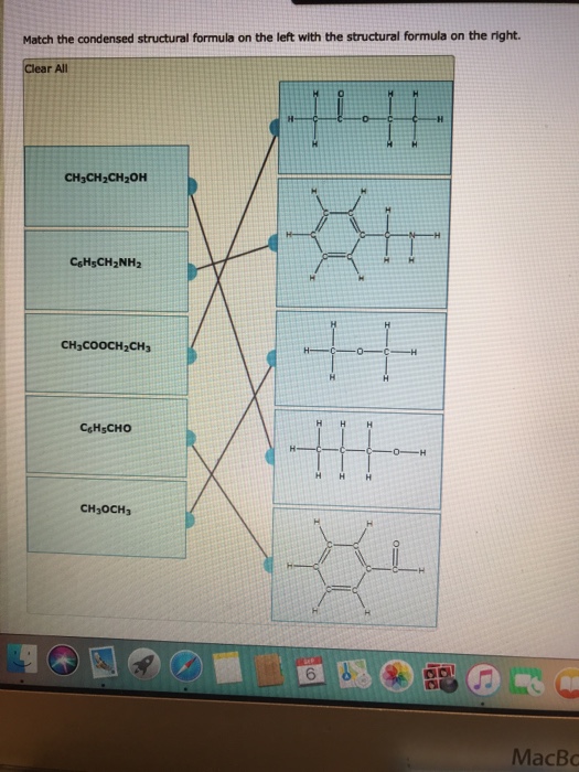 Solved Match The Condensed Structural Formula On The Left 