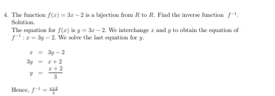 Solved The function f(x) = 3x - 2 is a bijection from R to | Chegg.com