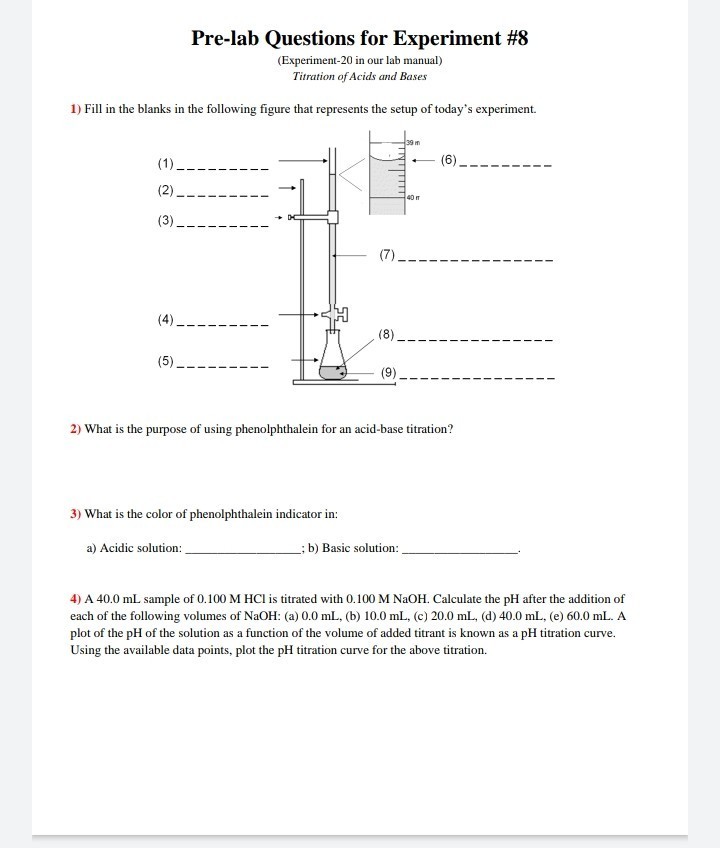 Solved Pre-lab Questions for Experiment #8 (Experiment-20 in | Chegg.com