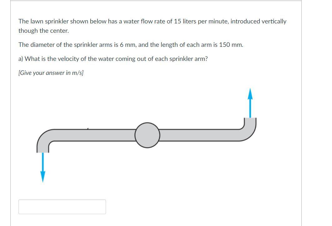 Solved The lawn sprinkler shown below has a water flow rate | Chegg.com