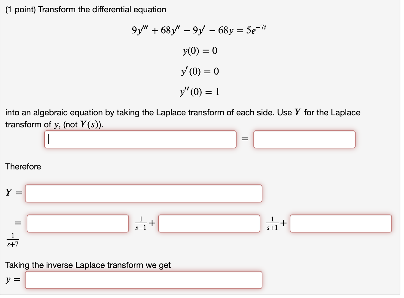 Solved 1 Point Transform The Differential Equation