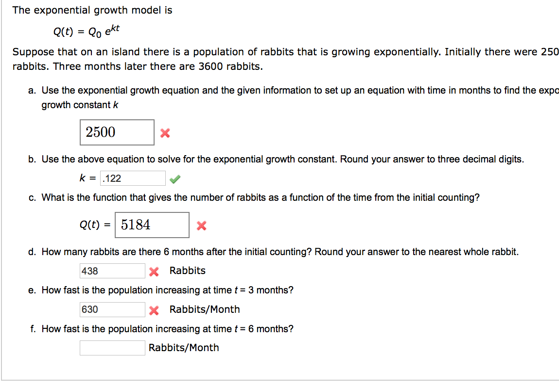 Solved The Exponential Growth Model Is Q t Qo Ekt Suppose Chegg