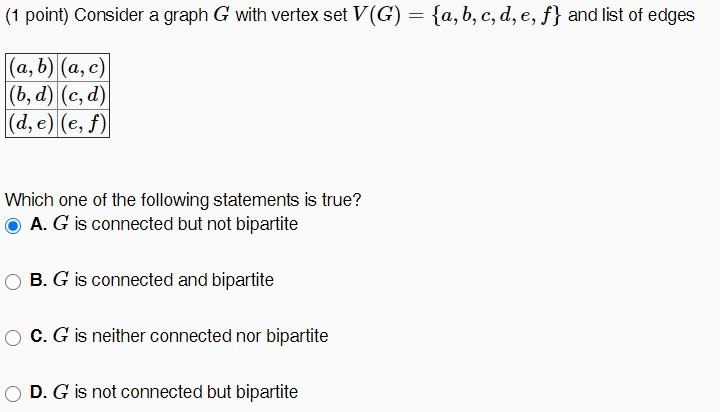 Solved Problem 2. (1 Point) Consider A Graph GG With | Chegg.com