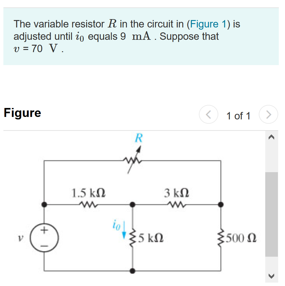 Solved The Variable Resistor R In The Circuit In (Figure 1) | Chegg.com