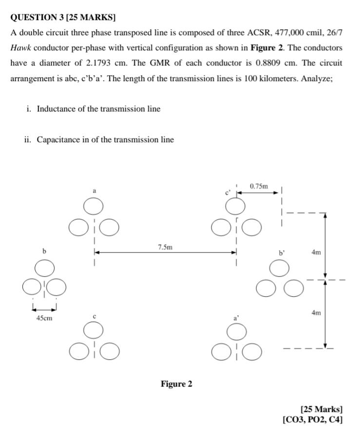 Solved Question 3 [25 Marks] A Double Circuit Three Phase