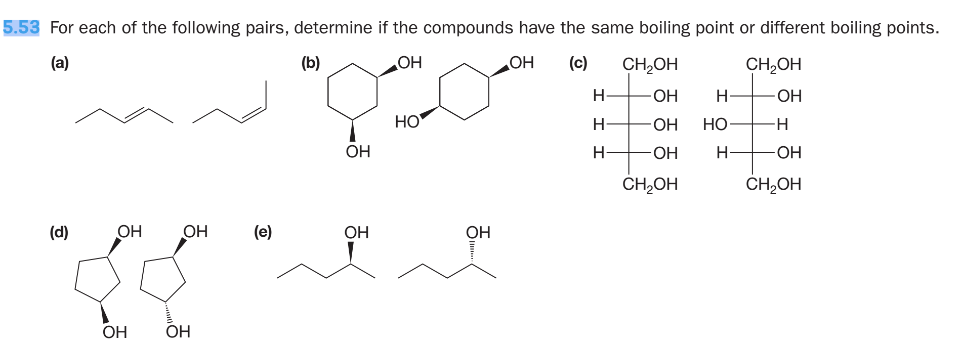 Solved (а) 5.53 For each of the following pairs, determine | Chegg.com