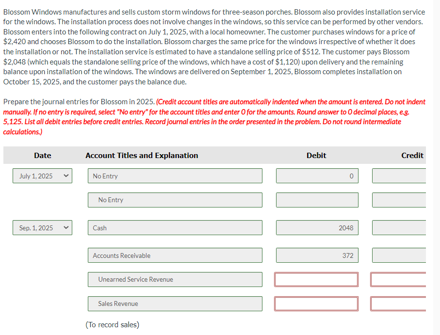 Solved Blossom Windows manufactures and sells custom storm | Chegg.com