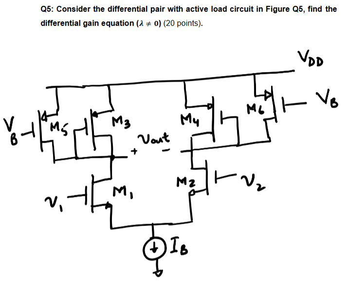 Solved Consider the differential pair with active load | Chegg.com