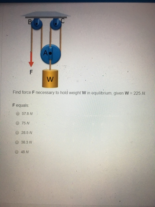 Solved Find force F necessary to hold weight W in | Chegg.com