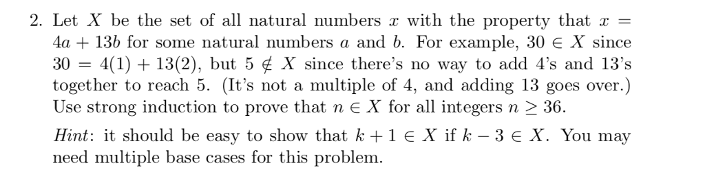 Solved 2. Let X be the set of all natural numbers a with the | Chegg.com