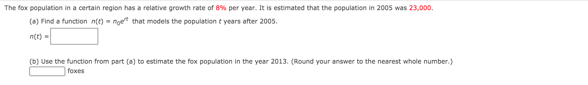 Solved The fox population in a certain region has a relative | Chegg.com