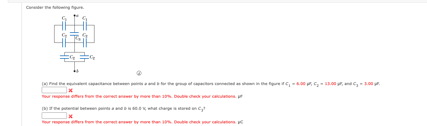 Solved Find the equivalent capacitance between points a and | Chegg.com