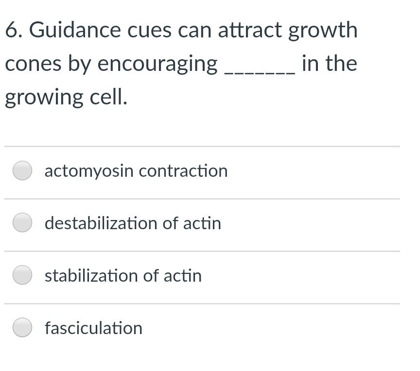 Solved 6. Guidance cues can attract growth cones by