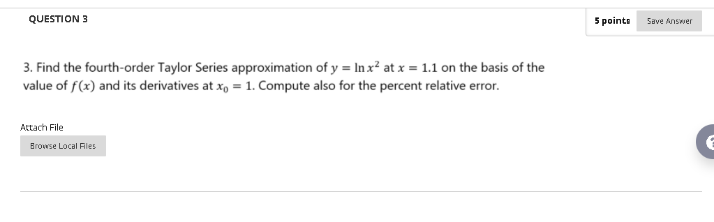 Solved QUESTION 3 5 points Save Answer 3. Find the | Chegg.com