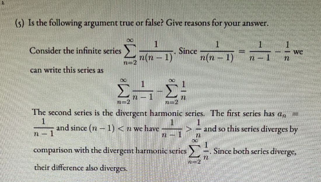 Solved Is the following argument true or false? Give reasons | Chegg.com