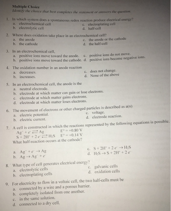 Solved Multiple Choice Identify the choice that best | Chegg.com
