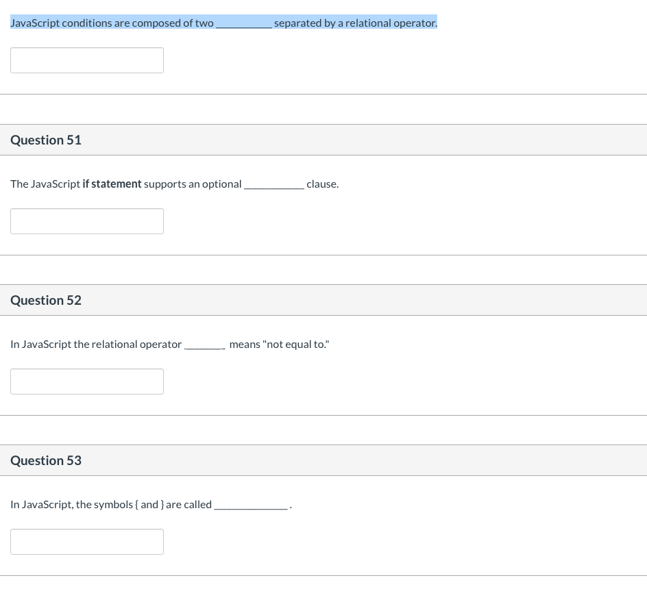 Solved separated by a relational operator. JavaScript | Chegg.com image.