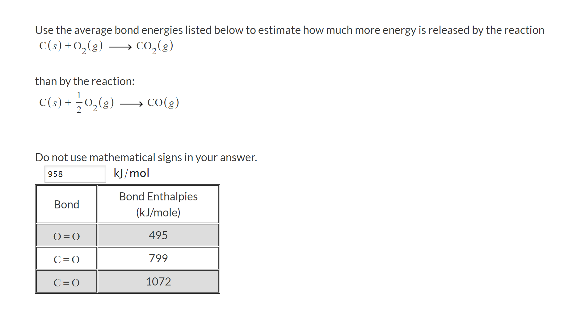 Solved Making Calculaitons Using Average Bond Energies.Use | Chegg.com