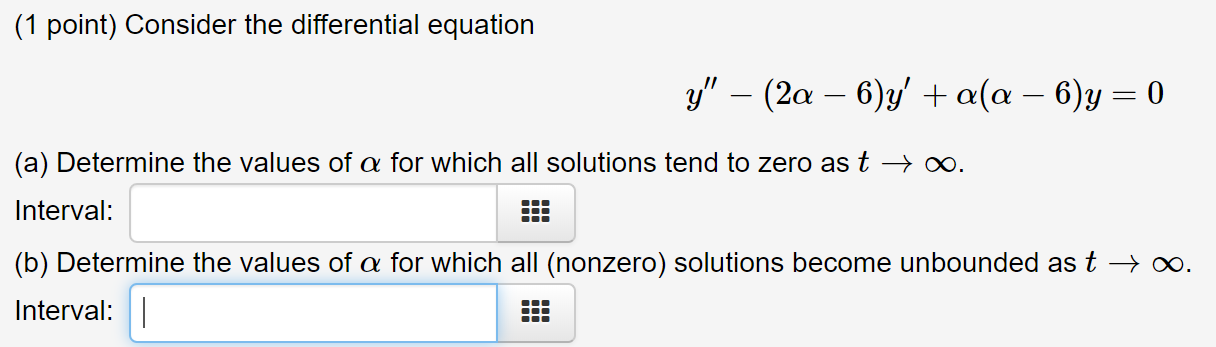 Solved (1 point) Find the solution to the boundary value | Chegg.com