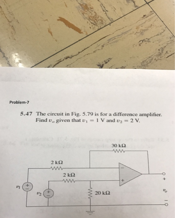 Solved The circuit in Fig. 5.79 is for a difference | Chegg.com