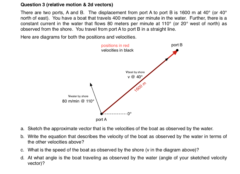 Solved Question 3 (relative motion & 2d vectors) There are | Chegg.com