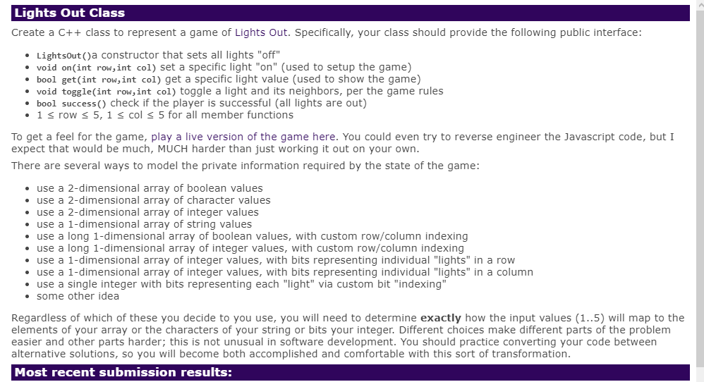 lights out game rules