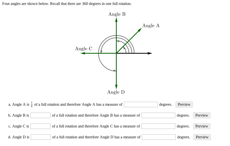 Solved Four Angles Are Shown Below. Recall That There Are 2π | Chegg.com