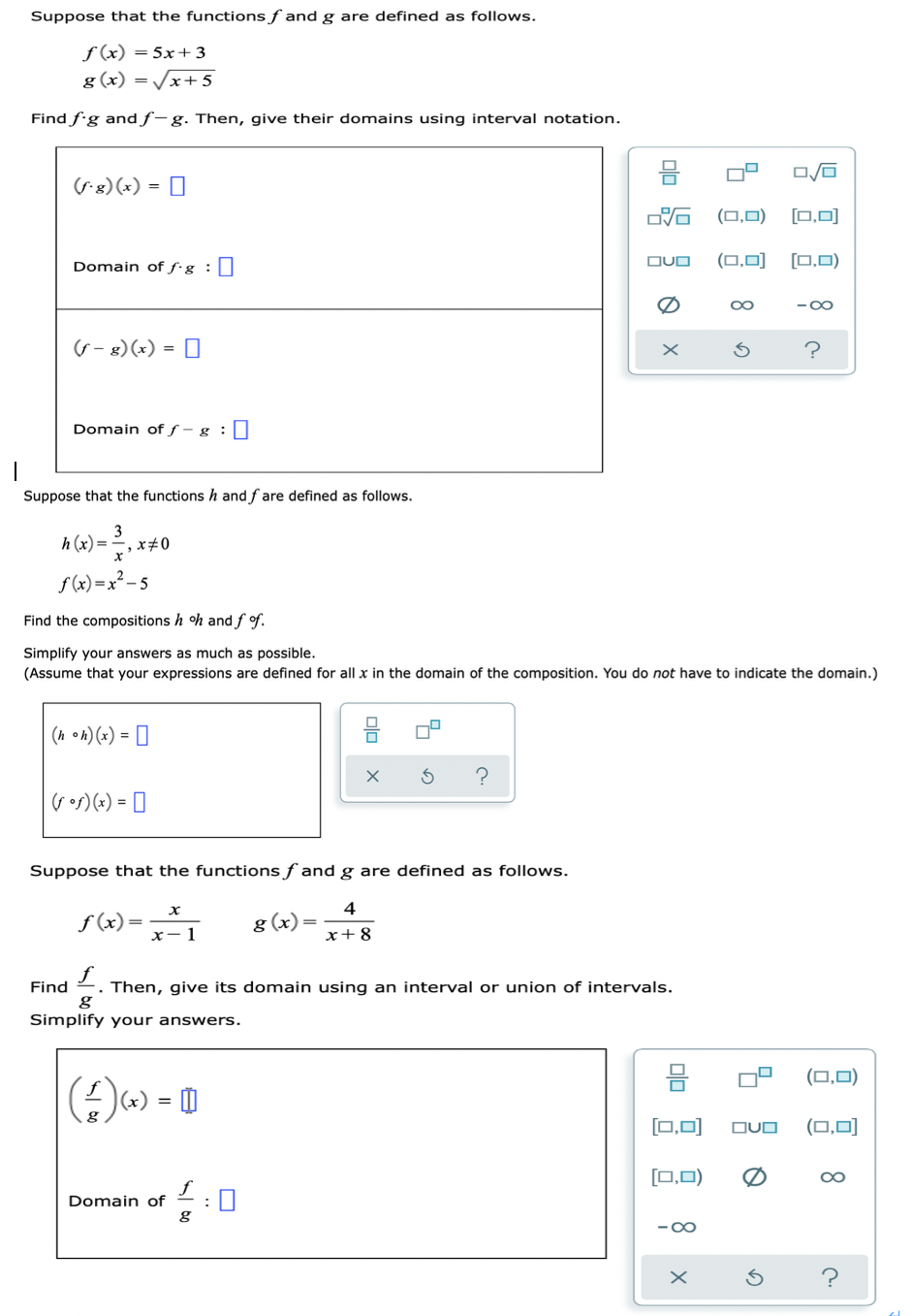 Solved Suppose that the functions f and g are defined as | Chegg.com