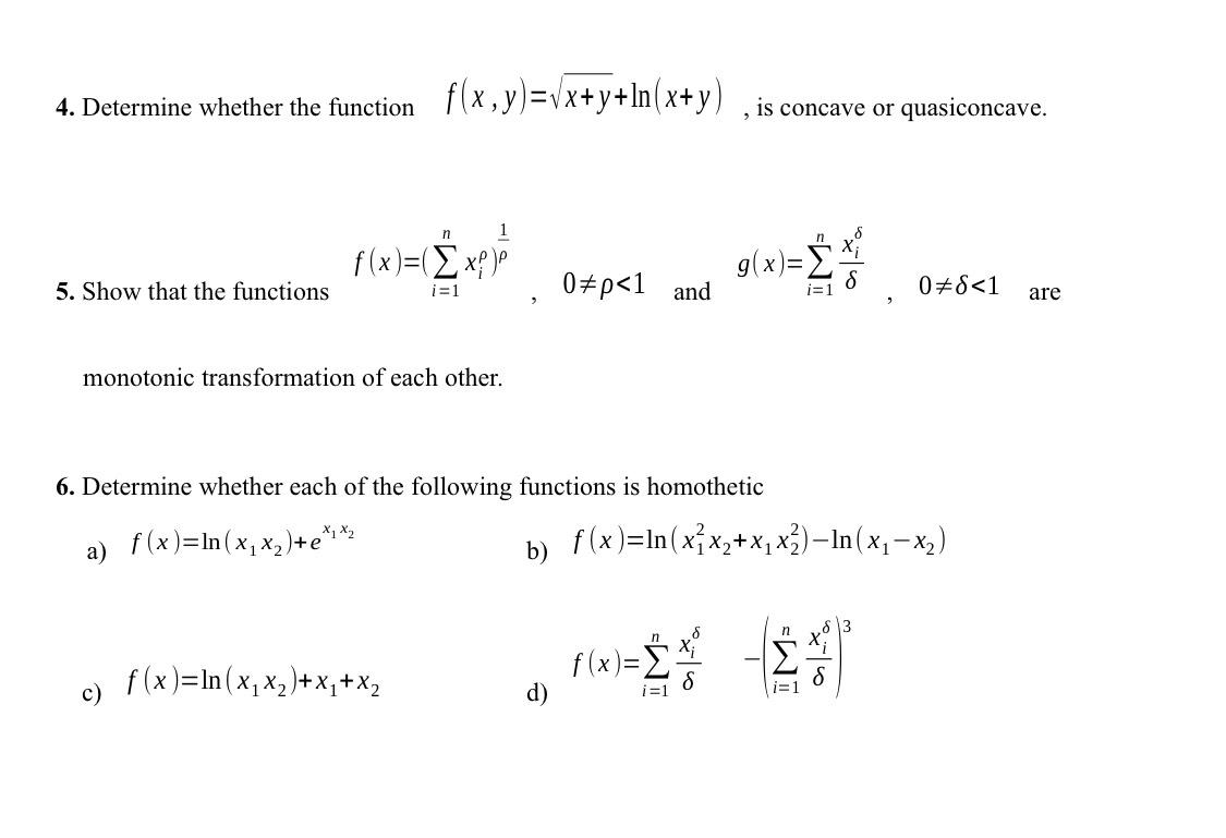 Solved 4 Determine Whether The Function F X Y Vx Y Ln X Chegg Com